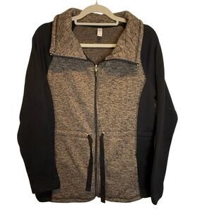 Exertek Zip-Up Jacket | Size L | 20.5” X 31” | Brown & Black Cozy Layer